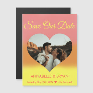 Herz Foto Sunrise Save the Date Magneteinladung