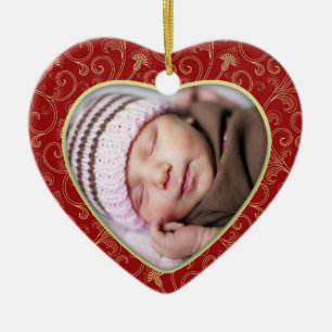 Herz-Foto-Weihnachtsverzierung Keramik Ornament