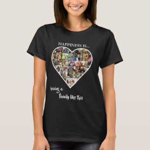 Herz-Fotocollage   Glücklich ist, wer eine Familie T-Shirt