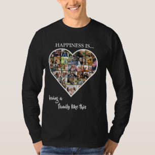 Herz-Fotocollage Glücklich ist, wer eine Familie T-Shirt