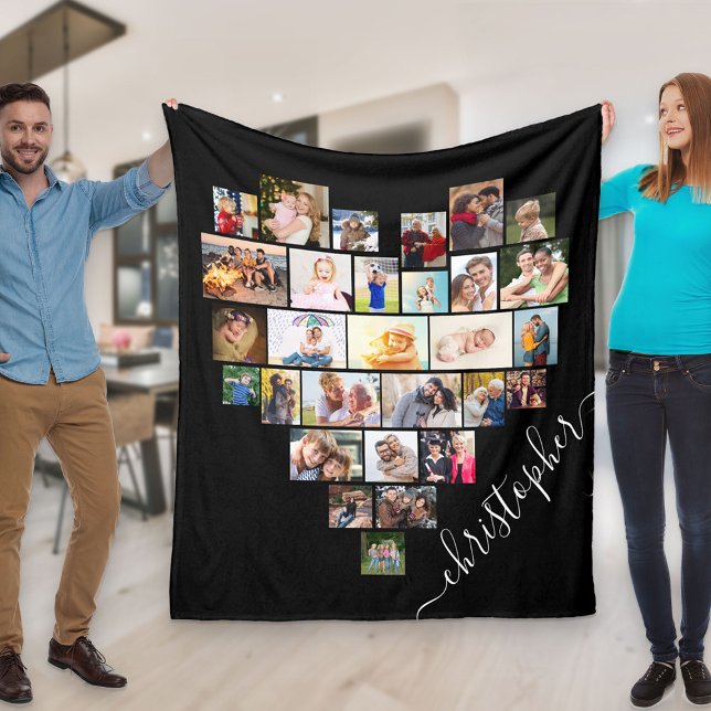 Herz-Fotocollage mit Skriptname Fleecedecke (Von Creator hochgeladen)