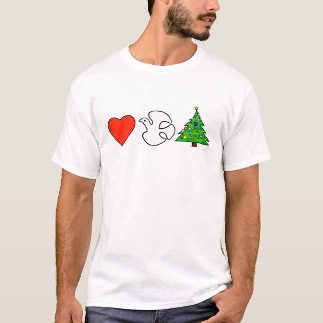 Herz, Frieden, WeihnachtsT - Shirt (Vorderseite)