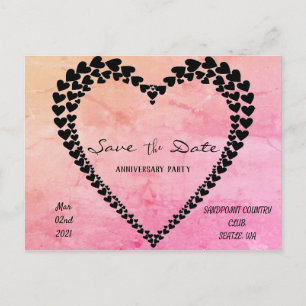 Herz für Herzen Rosa Aquarell-Postkarte Postkarte