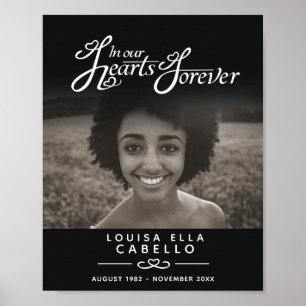 Herz für immer Beerdigung Erinnerung schwarz Poster