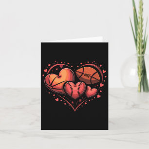 Herz Fußball Basketball Baseball Valentinstag Karte