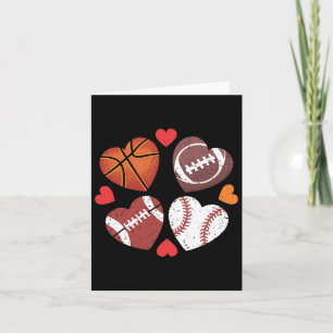 Herz Fußball Basketball Baseball Valentinstag Karte
