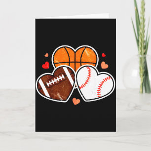 Herz Fußball Basketball Fußball Valentinstag Sport Karte