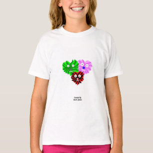 Herz Fuzzies Girls White Basic T Shirt