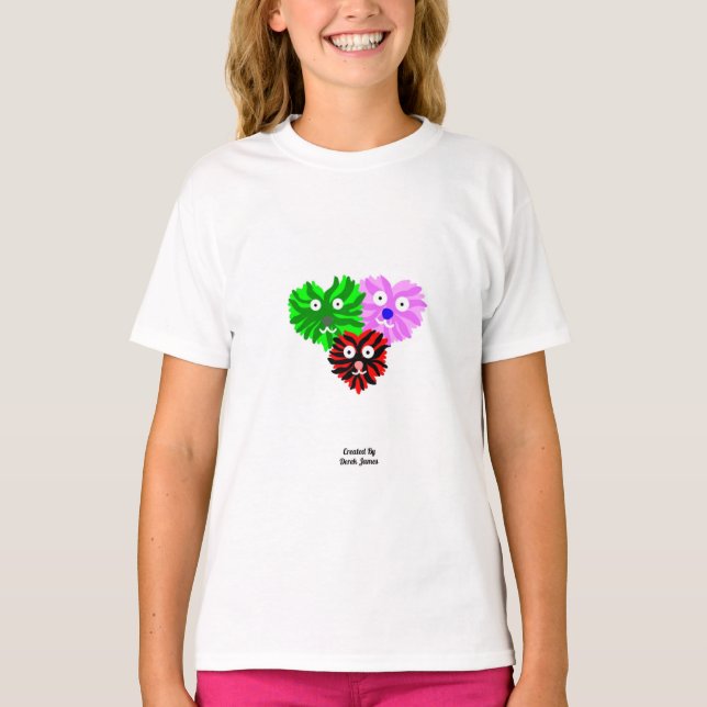 Herz Fuzzies Girls White Basic T Shirt (Vorderseite)