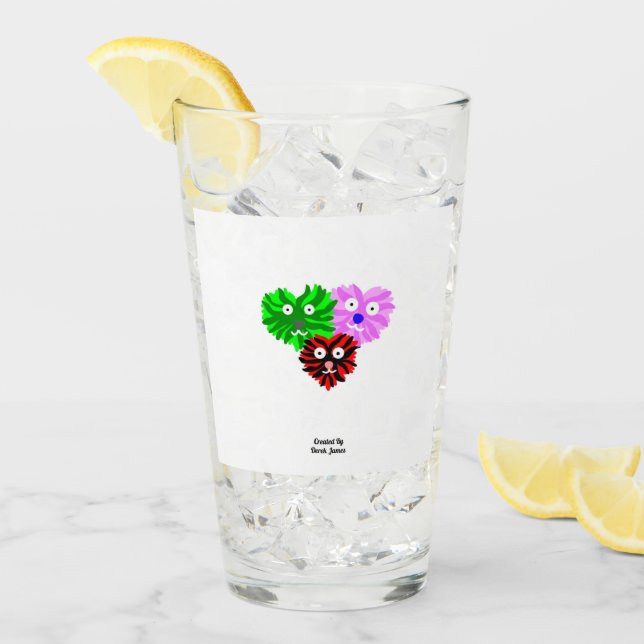 Herz Fuzzies Glass Tumbler (Vorderseite Ice)