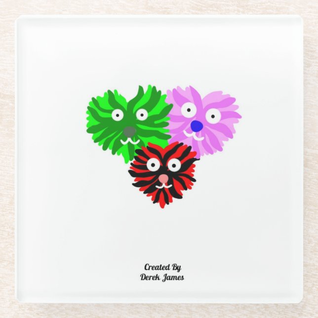 Herz Fuzzies Glass Untersetzer (Vorderseite)