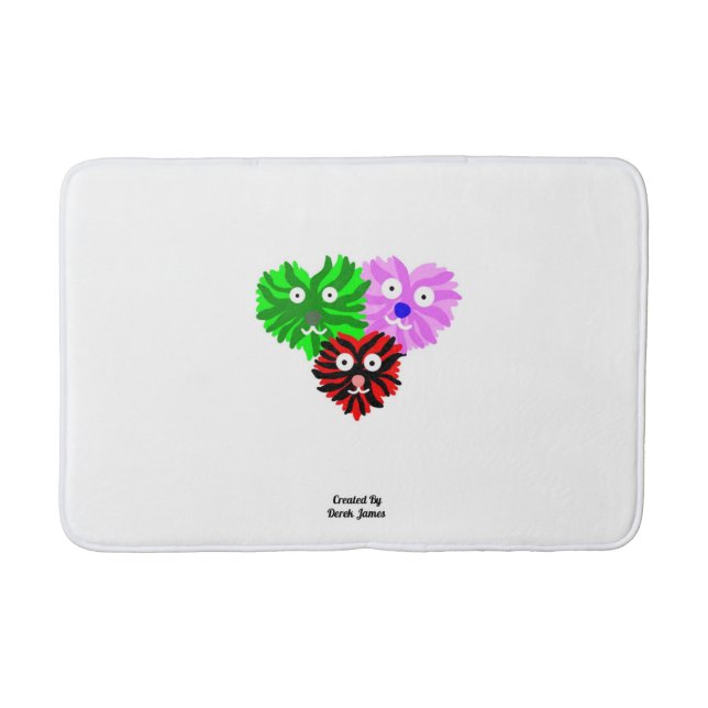 Herz Fuzzies Mittelbath Mat Badematte (Vorderseite)
