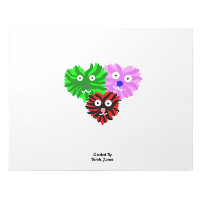 Herz Fuzzies Notepad (27,9 cm x 21,6 cm) Notizblock (Vorderseite)
