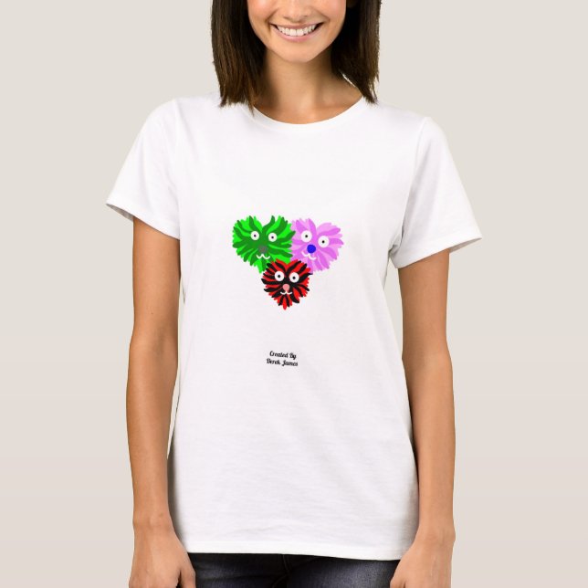 Herz Fuzzies Weibliches Basic T-Shirt (Vorderseite)