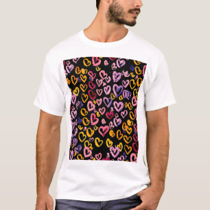 Herz Galore: Aquarellfarbenes, nahtloses Muster T-Shirt