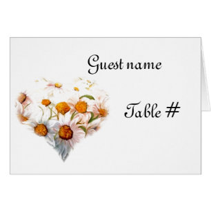 Herz-Gänseblümchen - Hochzeit Platzkarte