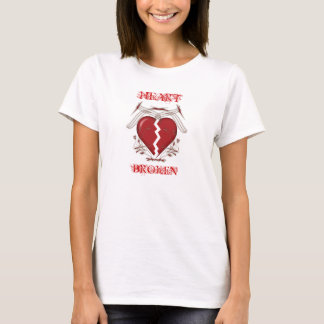 Herz gebrochen: Ladys White T - Shirt