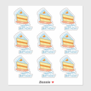 Herz-Geburtstags-Kuchen-Kontur Aufkleber