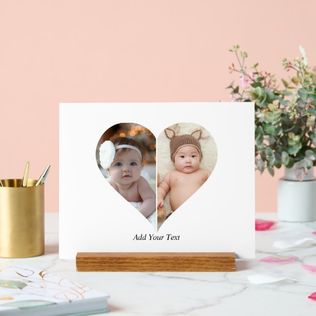 Herz geformt 2 Foto Collage Poster (Hochzeit)