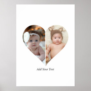 Herz geformt 2 Foto Collage Poster