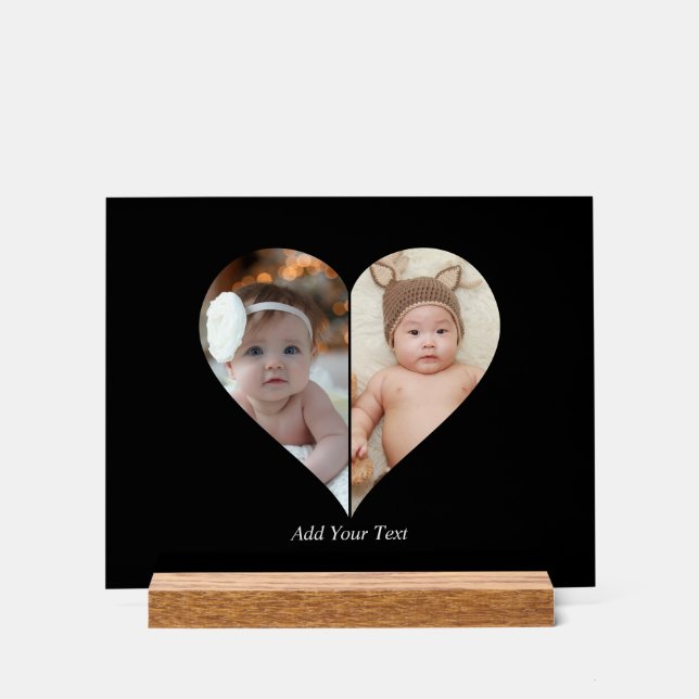 Herz geformt 2 Foto Collage Poster (Vorderseite)