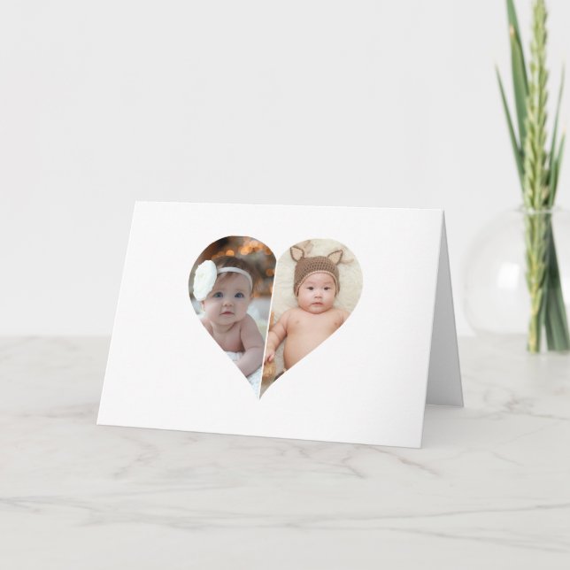 Herz geformt 2 Foto Collage Poster Ankündigung (Vorderseite)