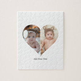 Herz geformt 2 Foto Collage Puzzle