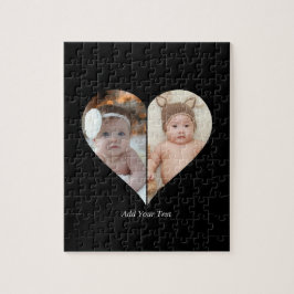 Herz geformt 2 Foto Collage Puzzle