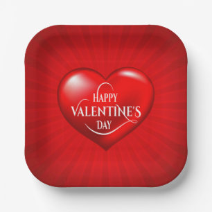 Herz geformt 3d Rote Liebe Symbol-50420 Pappteller