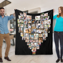 Herz geformt 51 Foto Collage bearbeitbare Farbe Fleecedecke