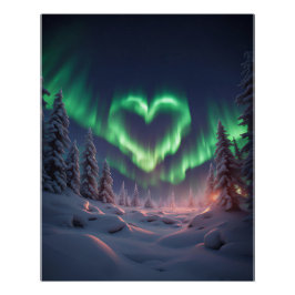 Herz geformt Aurora Borealis Poster