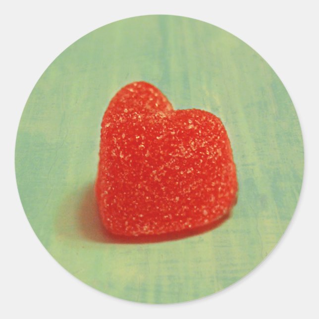 Herz geformt Gumdrop Runder Aufkleber (Vorderseite)