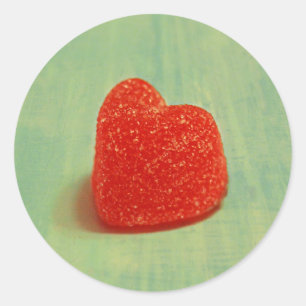 Herz geformt Gumdrop Runder Aufkleber