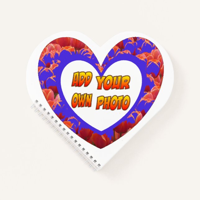 Herz geformt Kust. Foto Graphic Tulips Notebook Notizbuch (Vorderseite)