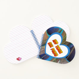 Herz geformt Kust. Foto Peacock Feathers Notebook Notizbuch