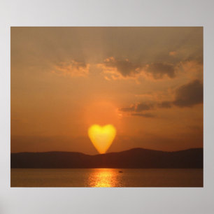 Herz geformt Sun Print Poster