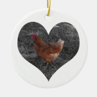 Herz-geformte Huhn-Weihnachtsverzierung