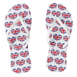 Herz-geformte Königreich-Flagge/Gewerkschafts-Jack Flip Flops