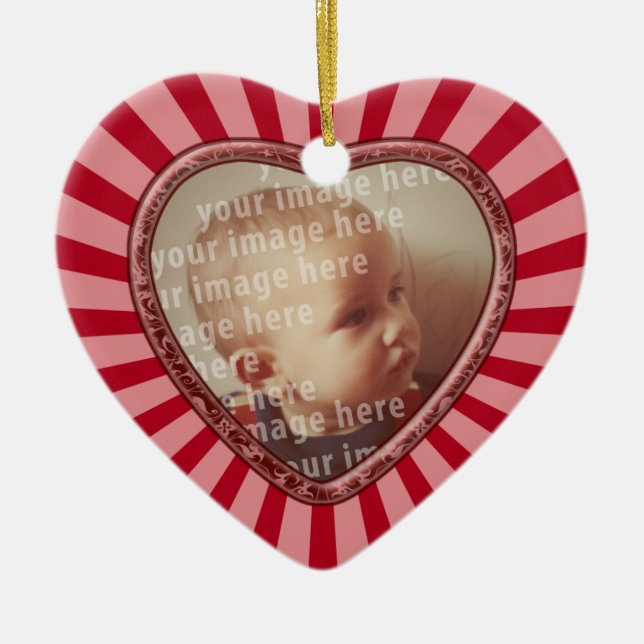 Herz-geformter Foto-Rahmen Keramikornament (Vorne)