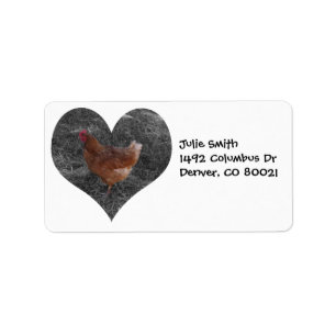 Herz-geformtes Huhn Adressaufkleber