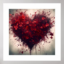 Herz gefüllt mit Bursting Red Blume