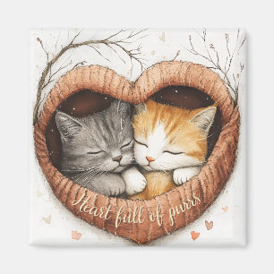 Herz gefüllt mit Purrs Cat Cuddles Illustration Ku Magnet