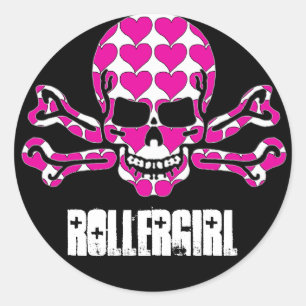 Herz-gefüllter Schädel Runder Aufkleber