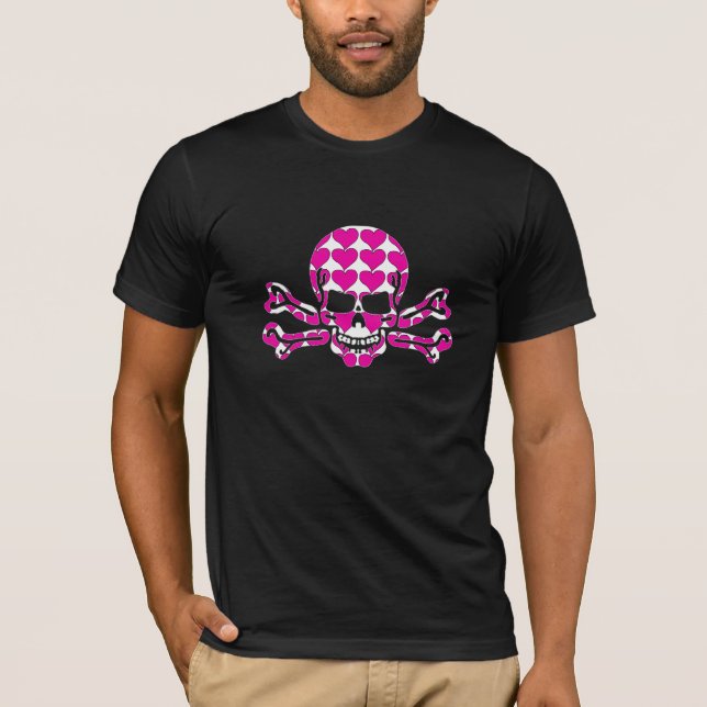 Herz-gefüllter Schädel T-Shirt (Vorderseite)