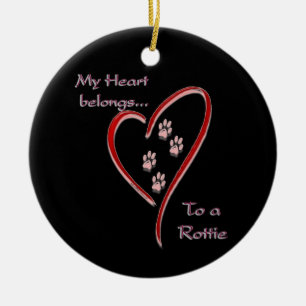Herz gehört zu Rottie Ornament