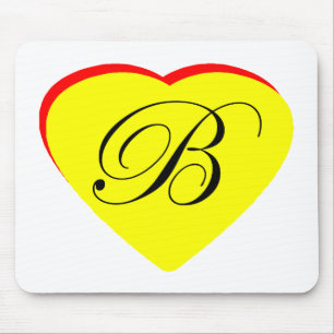 Herz Gelb B Hochzeit Einladung MUSEUM Z Mousepad