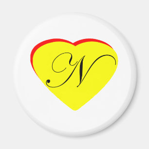 Herz Gelb N Hochzeit Einladung MUSEUM Z Magnet