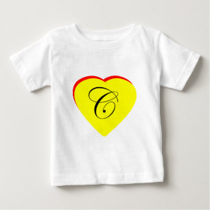 Herz Gelb Rot C Hochzeit Einladung MUSEUM Z Baby T-shirt