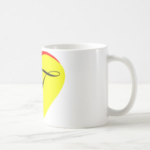 Herz gelb rot T Hochzeit Einladung MUSEUM Z Tasse