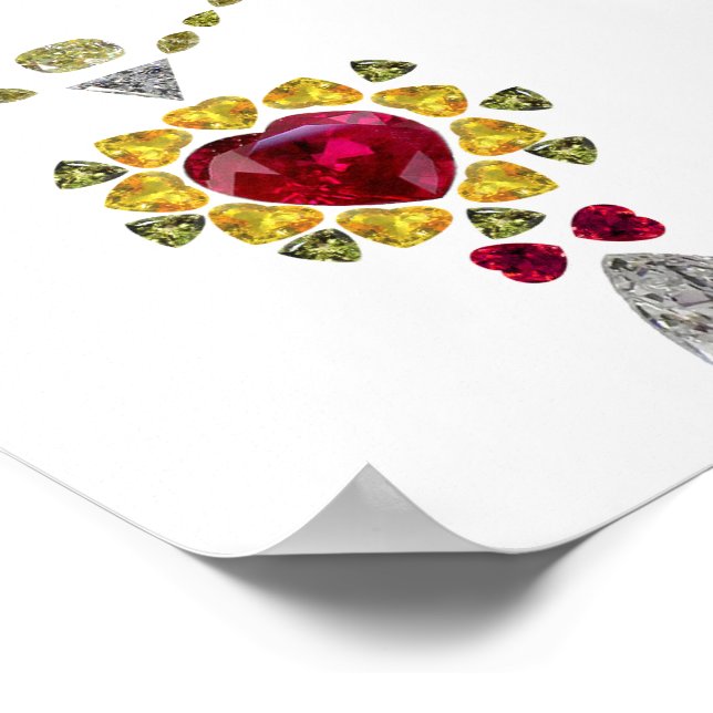 Herz Gemstone Art Poster (Ecke)